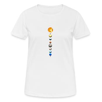 Série de planètes de système solaire solaire d'astronomie - T-shirt respirant Femme - blanc - Devant - AI Model Female 172 dark (172cm)
