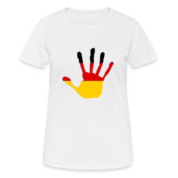 « Hand » Design - T-shirt respirant Femme - blanc - Devant - AI Model Female 172 dark (172cm)