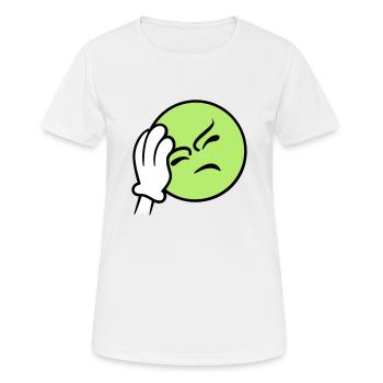 Emoticon frustration / facepalm emoji (3c) - T-shirt respirant Femme - blanc - Devant - AI Model Female 172 dark (172cm)