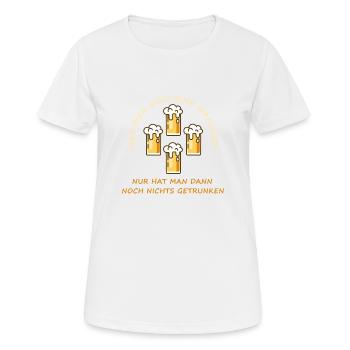 Vier Bier sind eine Mahlzeit T-Shirt - Frauen T-Shirt atmungsaktiv - Weiß - Vorne - AI Model Female 172 dark (172cm)