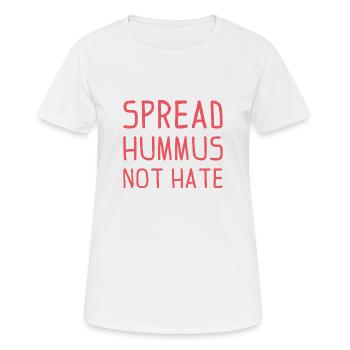 Spread Hummus not Hate Vegan Geschenk - Frauen T-Shirt atmungsaktiv - Weiß - Vorne - AI Model Female 172 dark (172cm)