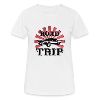 Roadtrip! Geschenk Auto Idee - Frauen T-Shirt atmungsaktiv - Weiß - Vorne - AI Model Female 172 dark (172cm)
