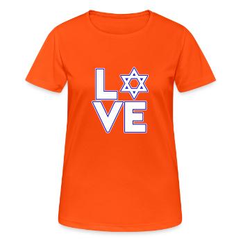 Hanoukka juive avec l’étoile de David - Love - T-shirt respirant Femme - orange néon - Devant - AI Model Female 172 dark (172cm)