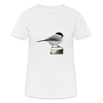 Oiseau Mésange Saule Peint Design Animal - T-shirt respirant Femme - blanc - Devant - AI Model Female 172 dark (172cm)