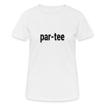 golf, balle de golf, clubs de golf, trou, parcours de golf - T-shirt respirant Femme - blanc - Devant - AI Model Female 172 dark (172cm)
