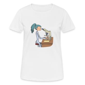 Biomedizinisch Wissenschaft Mikroskop - Frauen T-Shirt atmungsaktiv - Weiß - Vorne - AI Model Female 172 dark (172cm)