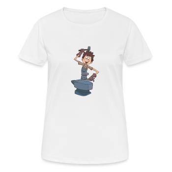 Enclume de forgeron - T-shirt respirant Femme - blanc - Devant - AI Model Female 172 dark (172cm)