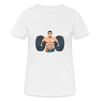 Car mechanic with a car tire - Women's Breathable T-Shirt - white - Front - AI Model Female 172 dark (172cm)
