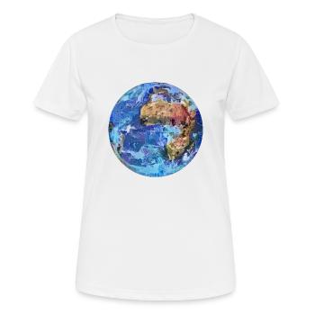 Planète terre - T-shirt respirant Femme - blanc - Devant - AI Model Female 172 dark (172cm)