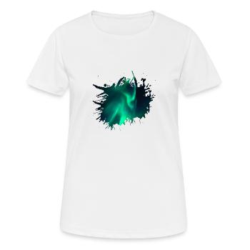 Pôle Nord Polaire Aurore Tache de couleur - T-shirt respirant Femme - blanc - Devant - AI Model Female 172 dark (172cm)
