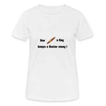 Un cigare par jour éloigne le médecin - T-shirt respirant Femme - blanc - Devant - AI Model Female 172 dark (172cm)