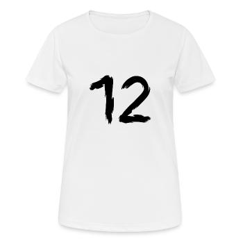 Number 12 Favorite number Lucky number Twelve - Women's Breathable T-Shirt - white - Front - AI Model Female 172 dark (172cm)