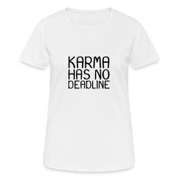 Karma disant - T-shirt respirant Femme - blanc - Devant - AI Model Female 172 dark (172cm)