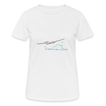 Pilote de planeur volant au-dessus des nuages - T-shirt respirant Femme - blanc - Devant - AI Model Female 172 dark (172cm)