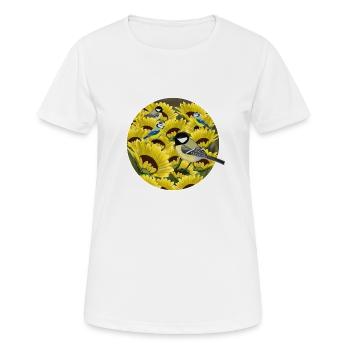 Mésange à oiseaux - T-shirt respirant Femme - blanc - Devant - AI Model Female 172 dark (172cm)