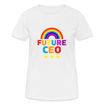 Future CEO Entrepreneur Geschenk - Frauen T-Shirt atmungsaktiv - Weiß - Vorne - AI Model Female 172 dark (172cm)