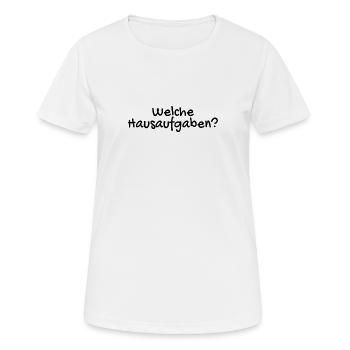 Welche Hausaufgaben Lustig - Frauen T-Shirt atmungsaktiv - Weiß - Vorne - AI Model Female 172 dark (172cm)