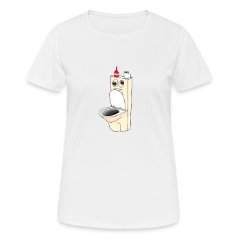 Toilette de dessin animé - T-shirt respirant Femme - blanc - Devant - AI Model Female 172 dark (172cm)