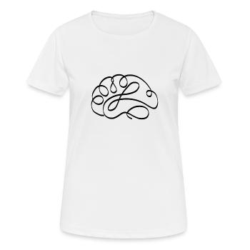 One line brain black - Women's Breathable T-Shirt - white - Front - AI Model Female 172 dark (172cm)