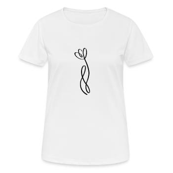 One line tulip black - Women's Breathable T-Shirt - white - Front - AI Model Female 172 dark (172cm)