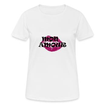 Mon Amour Valentine's Day gift - Women's Breathable T-Shirt - white - Front - AI Model Female 172 dark (172cm)