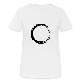 Icône de brosse cercle noir - T-shirt respirant Femme - blanc - Devant - AI Model Female 172 dark (172cm)