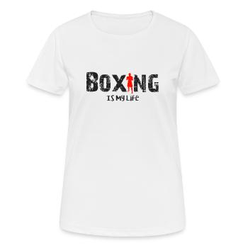 Boxen ist mein Leben - Frauen T-Shirt atmungsaktiv - Weiß - Vorne - AI Model Female 172 dark (172cm)
