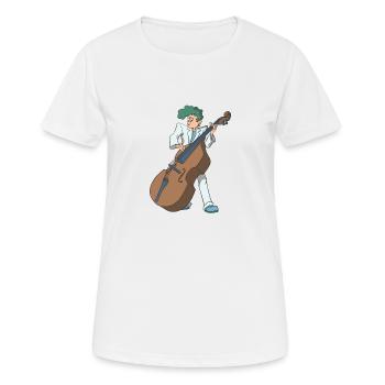 Joueur de contrebasse rockabilly - T-shirt respirant Femme - blanc - Devant - AI Model Female 172 dark (172cm)