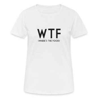 Where is the food - Women's Breathable T-Shirt - white - Front - AI Model Female 172 dark (172cm)