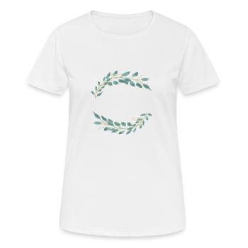 Demi bague personnalisable or vert 2 - T-shirt respirant Femme - blanc - Devant - AI Model Female 172 dark (172cm)