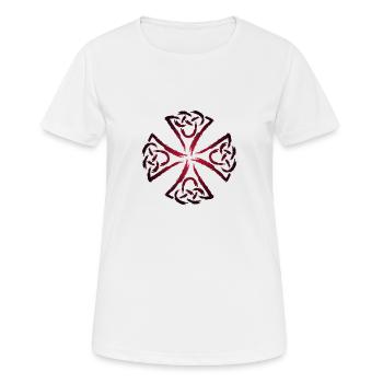 Keltische Symbole Stärke Mut - Frauen T-Shirt atmungsaktiv - Weiß - Vorne - AI Model Female 172 dark (172cm)
