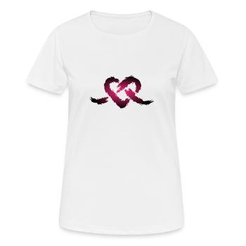 Herz Knoten - Frauen T-Shirt atmungsaktiv - Weiß - Vorne - AI Model Female 172 dark (172cm)