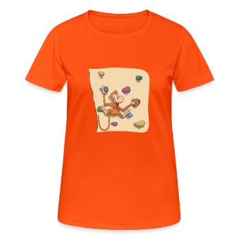 Blocage de singe - T-shirt respirant Femme - orange néon - Devant - AI Model Female 172 dark (172cm)