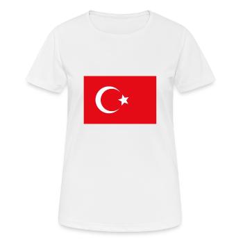 Idée cadeau drapeau turc - T-shirt respirant Femme - blanc - Devant - AI Model Female 172 dark (172cm)