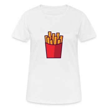 Pommes - Frauen T-Shirt atmungsaktiv - Weiß - Vorne - AI Model Female 172 dark (172cm)