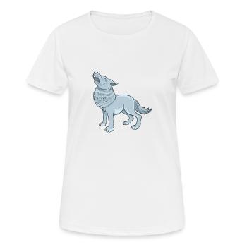 Loup de dessin animé - T-shirt respirant Femme - blanc - Devant - AI Model Female 172 dark (172cm)