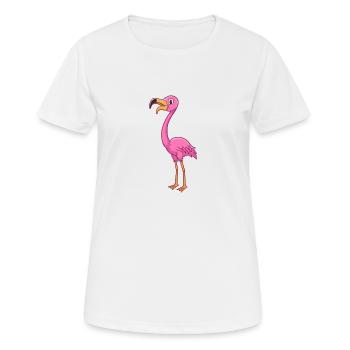 Cartoon Flamingo - Frauen T-Shirt atmungsaktiv - Weiß - Vorne - AI Model Female 172 dark (172cm)