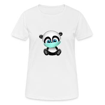 Mundschutz Panda Bär Pandamie - Frauen T-Shirt atmungsaktiv - Weiß - Vorne - AI Model Female 172 dark (172cm)