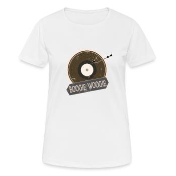 Boogie Woogie Vintage Plattenspieler Geschenk - Frauen T-Shirt atmungsaktiv - Weiß - Vorne - AI Model Female 172 dark (172cm)