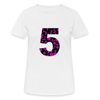 Number 5 - Women's Breathable T-Shirt - white - Front - AI Model Female 172 dark (172cm)