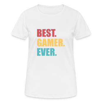 Gaming - Frauen T-Shirt atmungsaktiv - Weiß - Vorne - AI Model Female 172 dark (172cm)