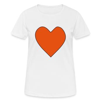 Großes rotes Herz. Heart - Frauen T-Shirt atmungsaktiv - Weiß - Vorne - AI Model Female 172 dark (172cm)