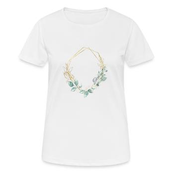 Trendy Greenery 1 personalisierbar - Frauen T-Shirt atmungsaktiv - Weiß - Vorne - AI Model Female 172 dark (172cm)
