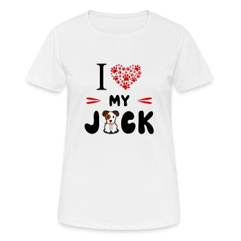 J aime Mon Jack Russel - Propiétaire Aimer Chien - T-shirt respirant Femme - blanc - Devant - AI Model Female 172 dark (172cm)