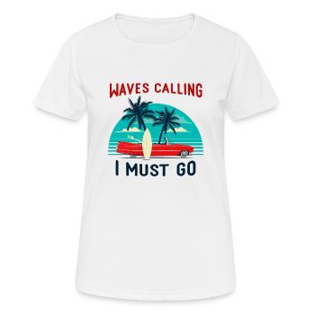 Cadeaux Passion Surf Surfeur Bodyboard Glisse - T-shirt respirant Femme - blanc - Devant - AI Model Female 172 dark (172cm)