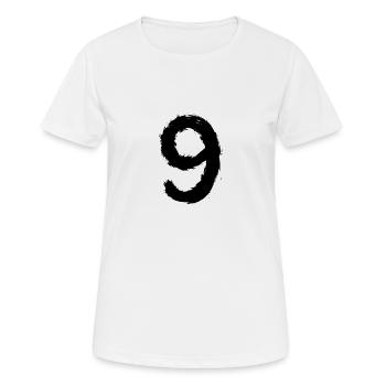 Numéro 9 Brosse Noir - T-shirt respirant Femme - blanc - Devant - AI Model Female 172 dark (172cm)