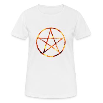 Feu de pentagramme - T-shirt respirant Femme - blanc - Devant - AI Model Female 172 dark (172cm)
