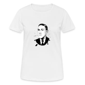 Peinture numérique HP Lovecraft remixée - T-shirt respirant Femme - blanc - Devant - AI Model Female 172 dark (172cm)
