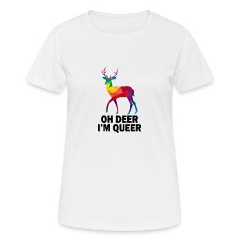 Oh deer i`m Queer LGBT Pride Month Gay - Women's Breathable T-Shirt - white - Front - AI Model Female 172 dark (172cm)