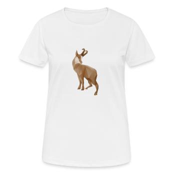 Gams - Frauen T-Shirt atmungsaktiv - Weiß - Vorne - AI Model Female 172 dark (172cm)